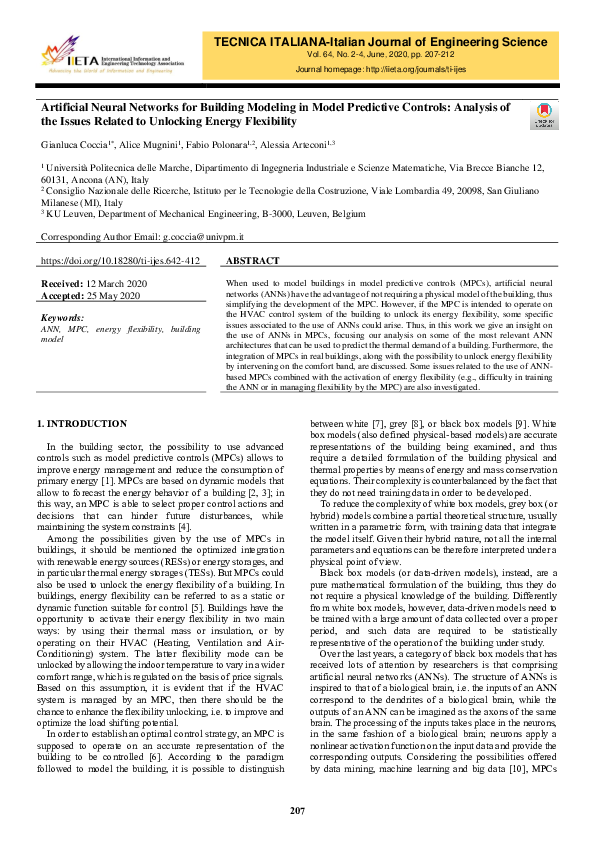 (PDF) Artificial Neural Networks for Building Modeling in Model ...
