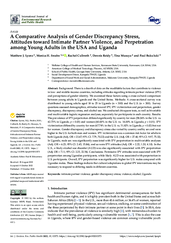 (PDF) A Comparative Analysis of Gender Discrepancy Stress, Attitudes ...