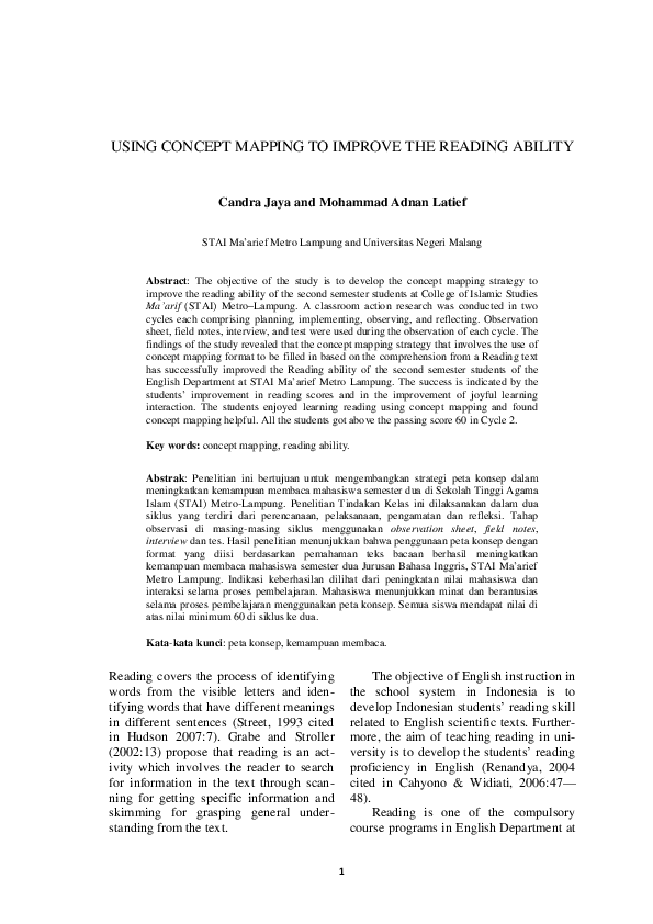 (PDF) Using Concept Mapping to Improve the Reading Ability