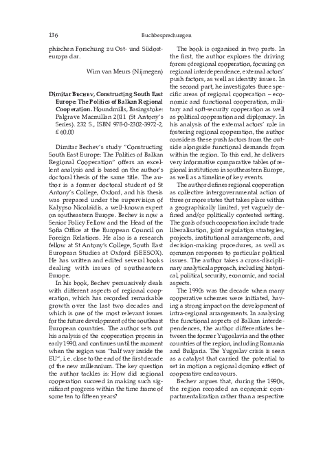 (PDF) Dimitar Bechev, Constructing South East Europe: The Politics of ...