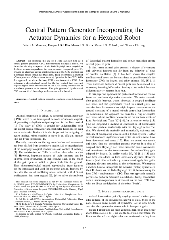 (PDF) Control pattern generator incorporating the actuator dynamics for ...
