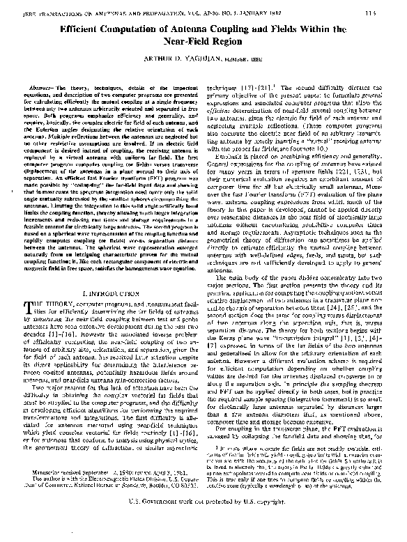 (PDF) Efficient computation of antenna coupling and fields within the
