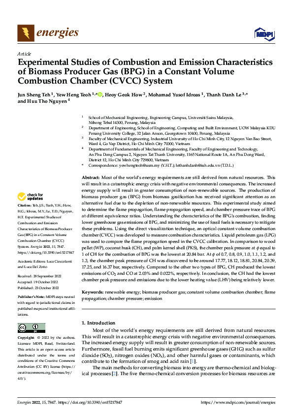 (PDF) Experimental Studies of Combustion and Emission Characteristics ...