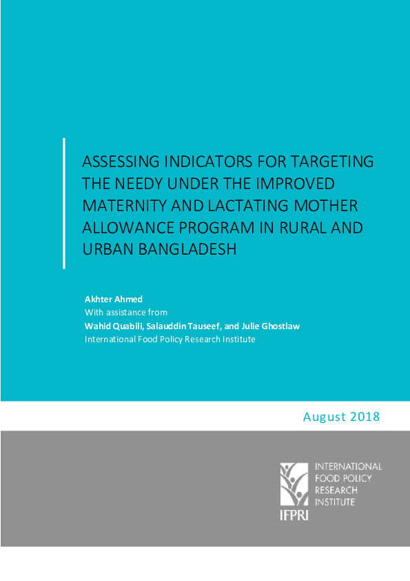 (PDF) Assessing indicators for targeting the needy under the Improved ...