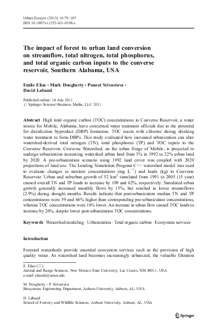 (PDF) The impact of forest to urban land conversion on streamflow ...