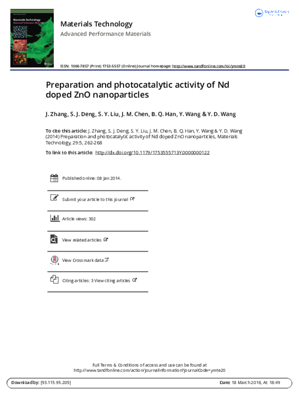 (PDF) Preparation and photocatalytic activity of N-doped TiO2 nanotube ...