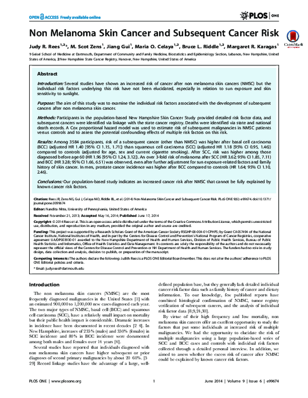 (PDF) Non Melanoma Skin Cancer and Subsequent Cancer Risk