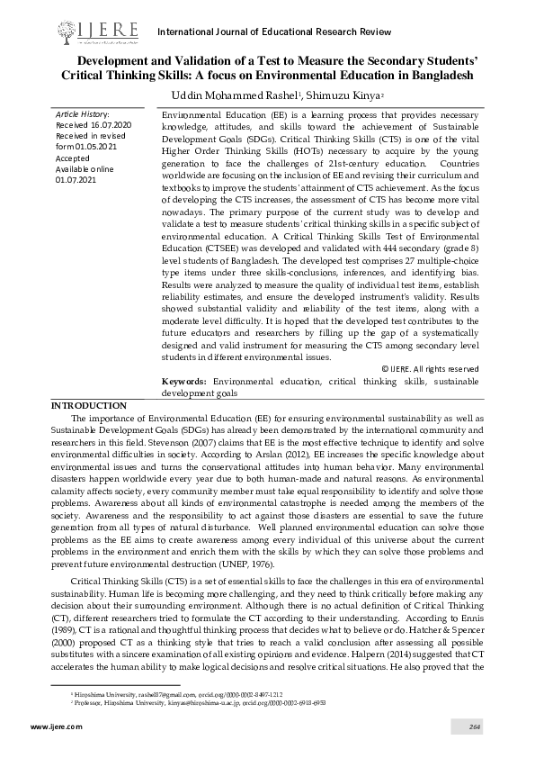 (PDF) The Process of Development and Validation of a Test to Measure ...