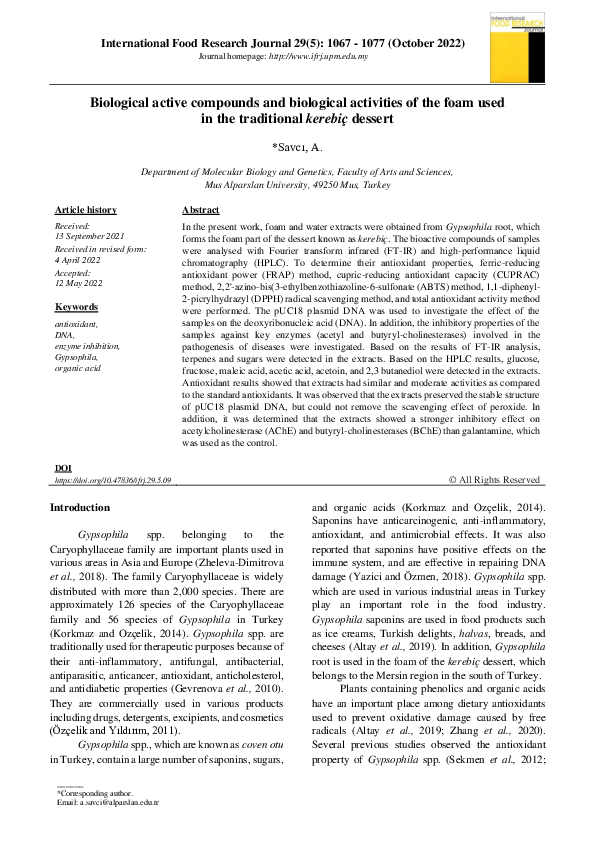 (PDF) Biological active compounds and biological activities of the foam ...