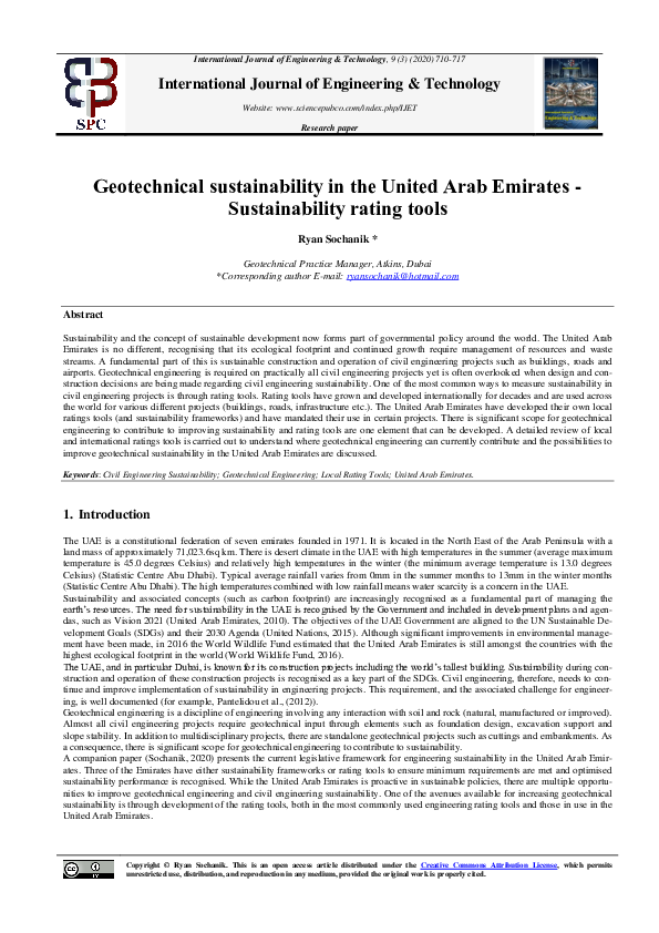(PDF) Geotechnical sustainability in the United Arab Emirates ...