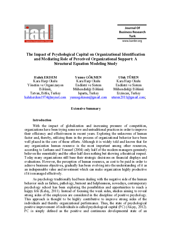 (PDF) The Impact of Psychological Capital on Organizational ...
