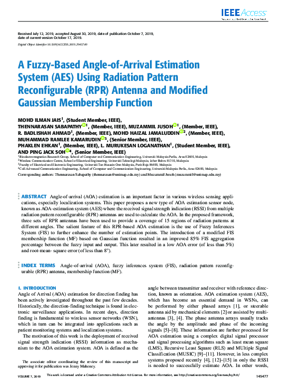 (PDF) A Fuzzy-Based Angle-of-Arrival Estimation System (AES) Using ...