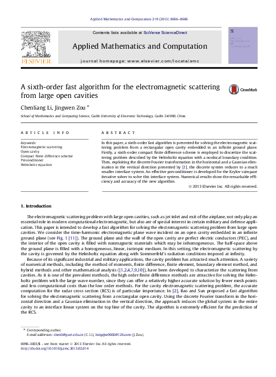(PDF) A sixth-order fast algorithm for the electromagnetic scattering ...