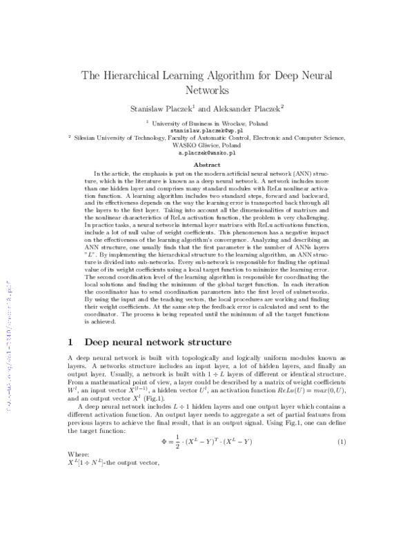 (PDF) The Hierarchical Learning Algorithm for Deep Neural Netwprks