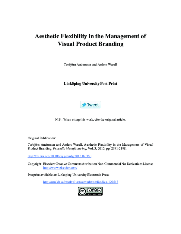 (PDF) Aesthetic Flexibility in the Management of Visual Product Branding