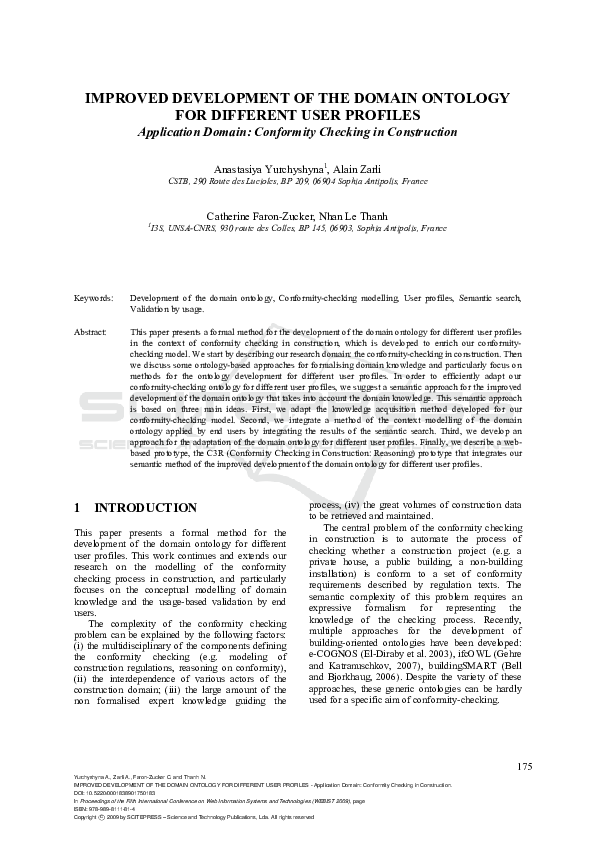 (PDF) IMPROVED DEVELOPMENT OF THE DOMAIN ONTOLOGY FOR DIFFERENT USER ...