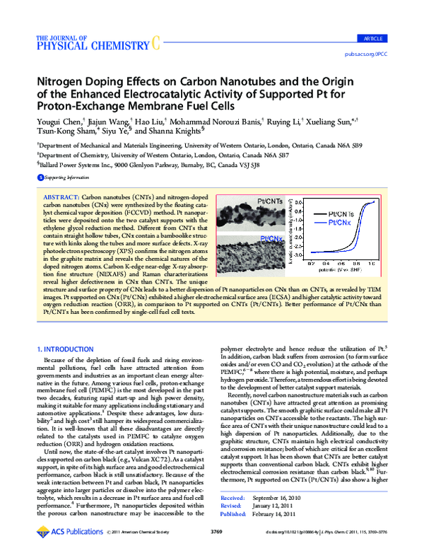 (PDF) Nitrogen Doping Effects on Carbon Nanotubes and the Origin of the ...