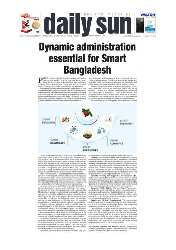 (PDF) Dynamic Administration essential for Smart Bangladesh