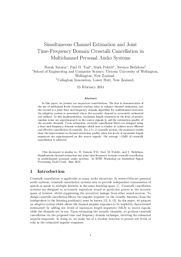(PDF) Simultaneous channel estimation and joint time-frequency domain ...