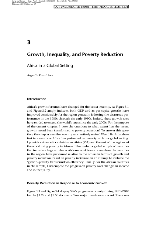 (PDF) Growth, Inequality, and Poverty Reduction: Africa in a Global Setting