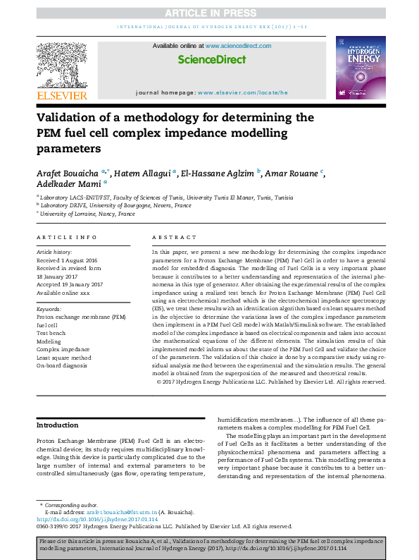 (PDF) Validation of a methodology for determining the PEM fuel cell ...
