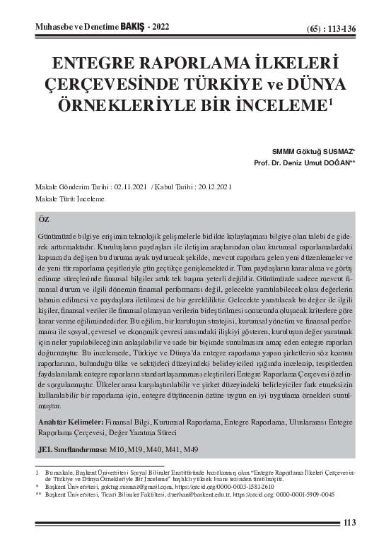 (PDF) A Review of Turkey’s and Worldwide Examples Within Integrated ...