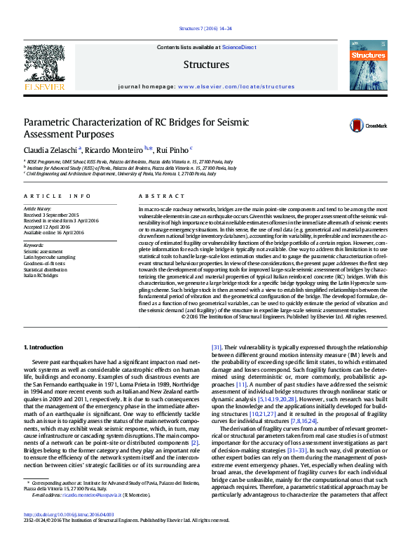 (PDF) Parametric Characterization of RC Bridges for Seismic Assessment ...