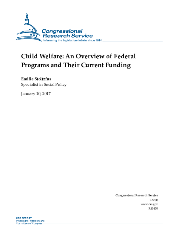 (PDF) Child Welfare: An Overview of Federal Programs and Their Current ...