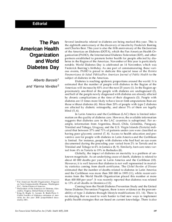(PDF) The Pan American Health Organization and World Diabetes Day