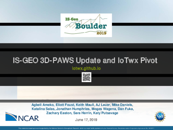 (PDF) IS-GEO 3D-PAWS Update and IOTwx Pivot