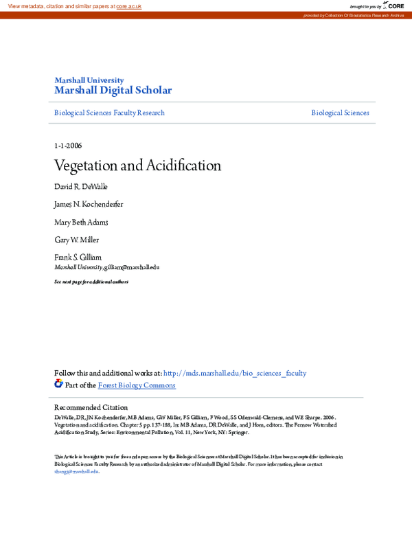 (PDF) Vegetation and Acidification