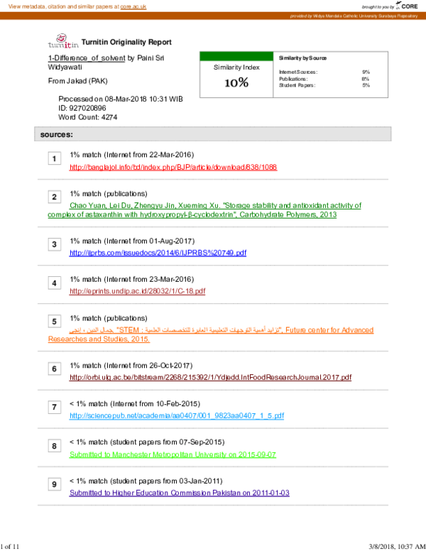 (PDF) Difference of solvent polarity to phytochemical content and