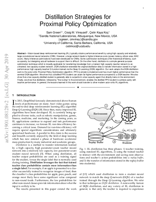 (PDF) Distillation Strategies for Proximal Policy Optimization