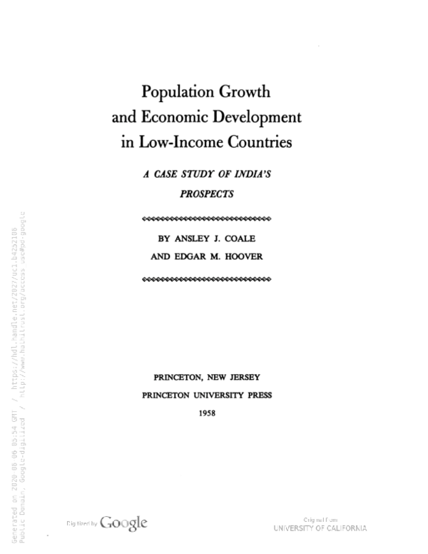 (PDF) Population Growth and Economic Development in Low-Income ...