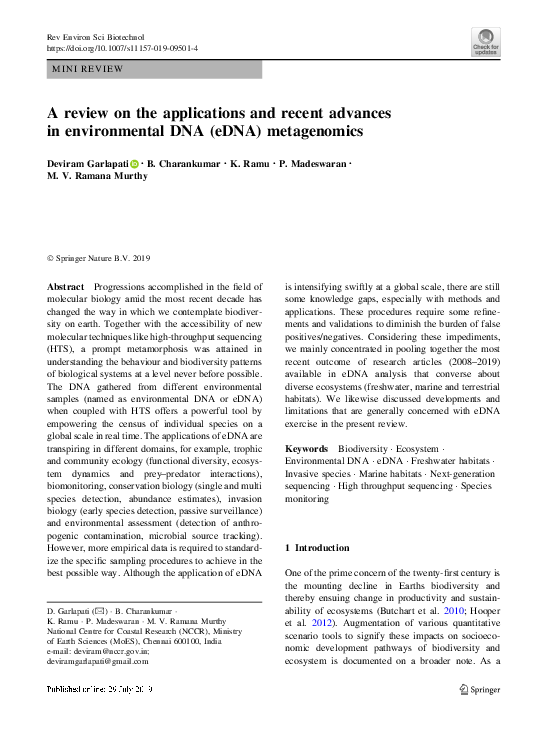 (PDF) A review on the applications and recent advances in environmental ...