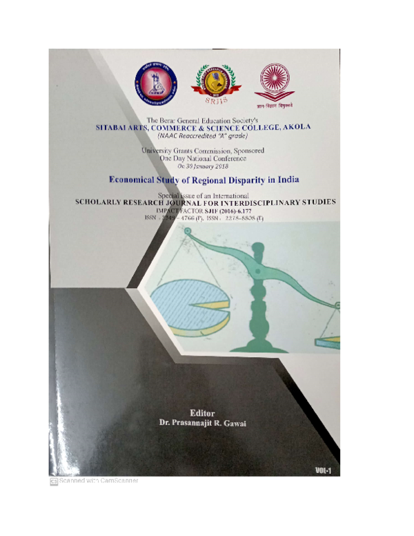 (PDF) A study of the indicators of regional disparities in India