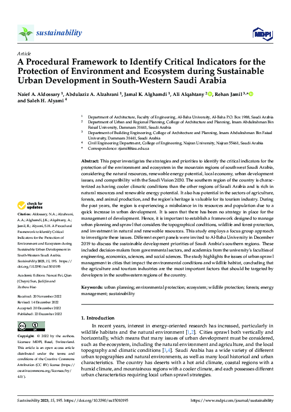 (PDF) A Procedural Framework to Identify Critical Indicators for the ...