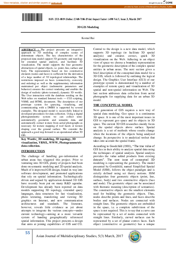 Pdf 3d Gis Modeling Pdf 3d Gis Modeling