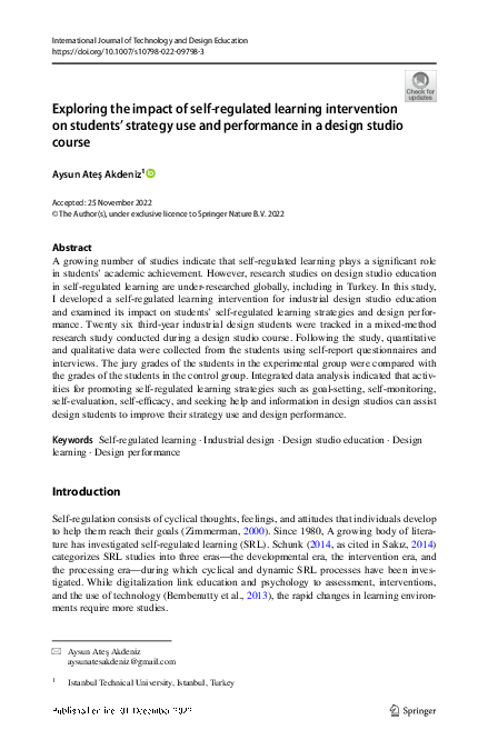 (PDF) Exploring the impact of self-regulated learning intervention on ...