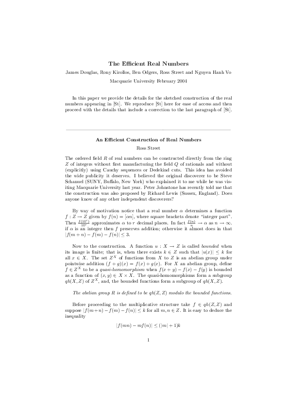(PDF) An Efficient Construction of Real Numbers Ben Odgers Academia.edu