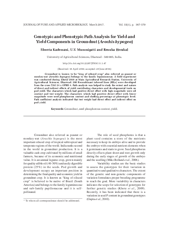 (PDF) Genotypic and Phenotypic Path Analysis for Yield and Yield ...