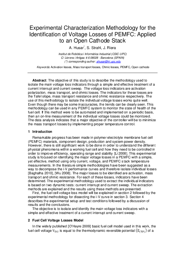 (PDF) Experimental characterization methodology for the identification ...