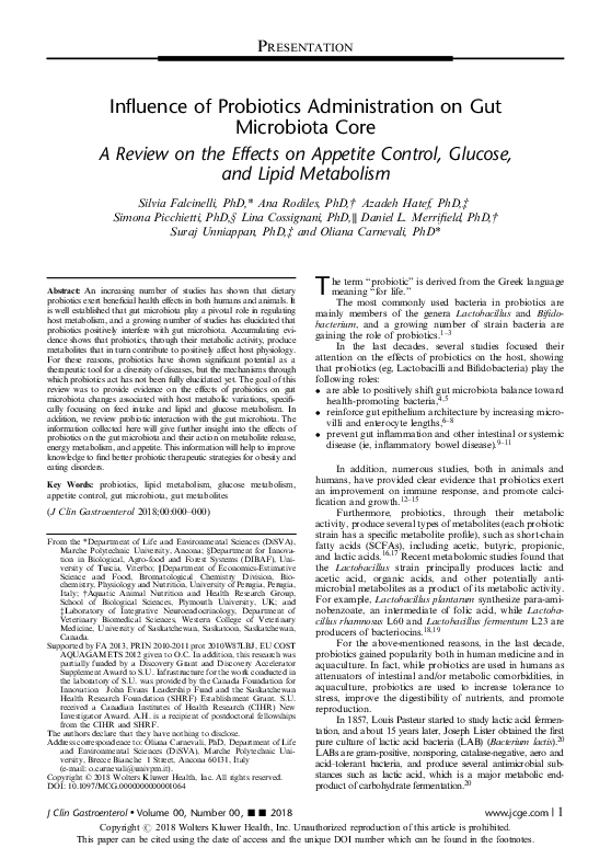 (PDF) Influence of Probiotics Administration on Gut Microbiota Core: A ...
