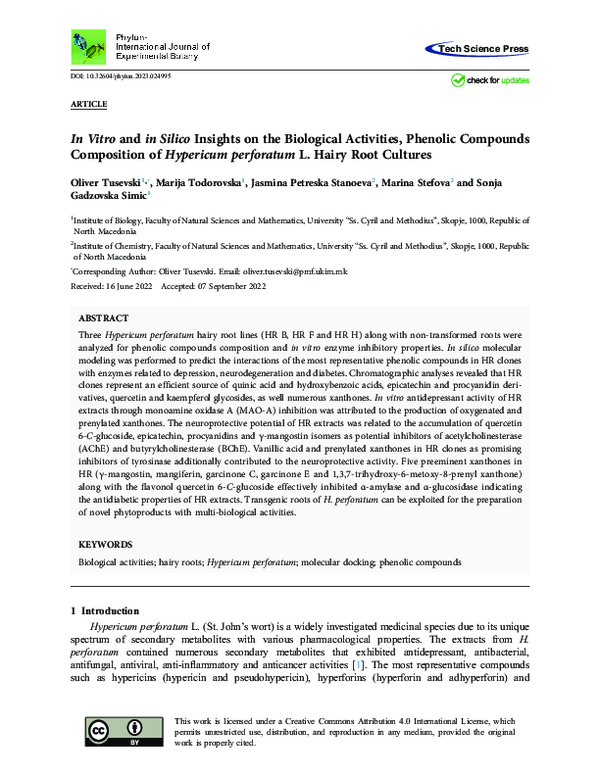 (PDF) In Vitro and in Silico Insights on the Biological Activities ...