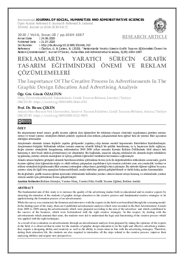 (PDF) Reklamlarda Yaratici Süreci̇n Grafi̇k Tasarim Eği̇ti̇mi̇ndeki̇ ...