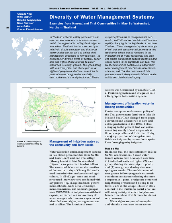 (PDF) Diversity of Water Management Systems Examples from Hmong and