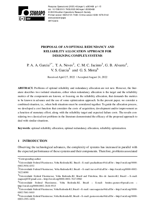 (PDF) PROPOSAL OF AN OPTIMAL REDUNDANCY AND RELIABILITY ALLOCATION ...