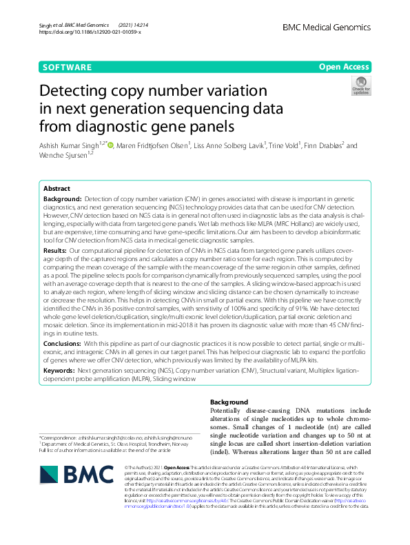 (PDF) Detecting copy number variation in next generation sequencing ...
