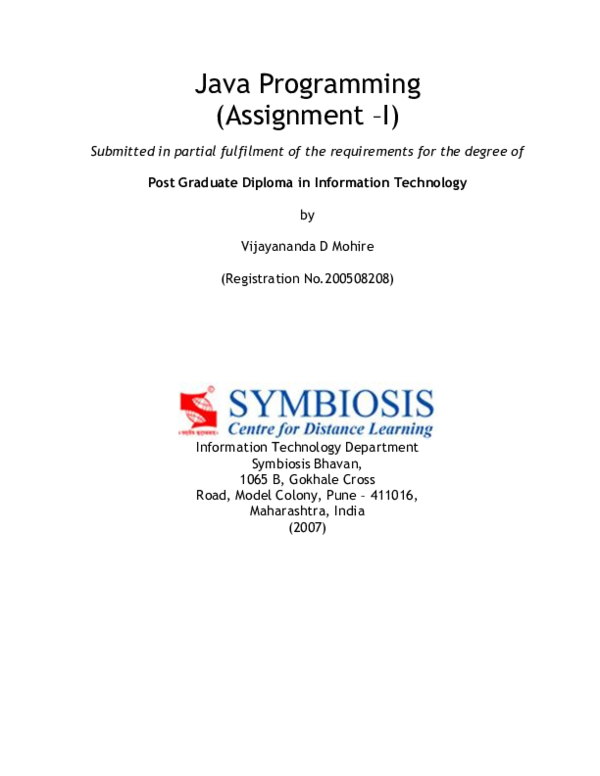 (PDF) Java Programming Assignment