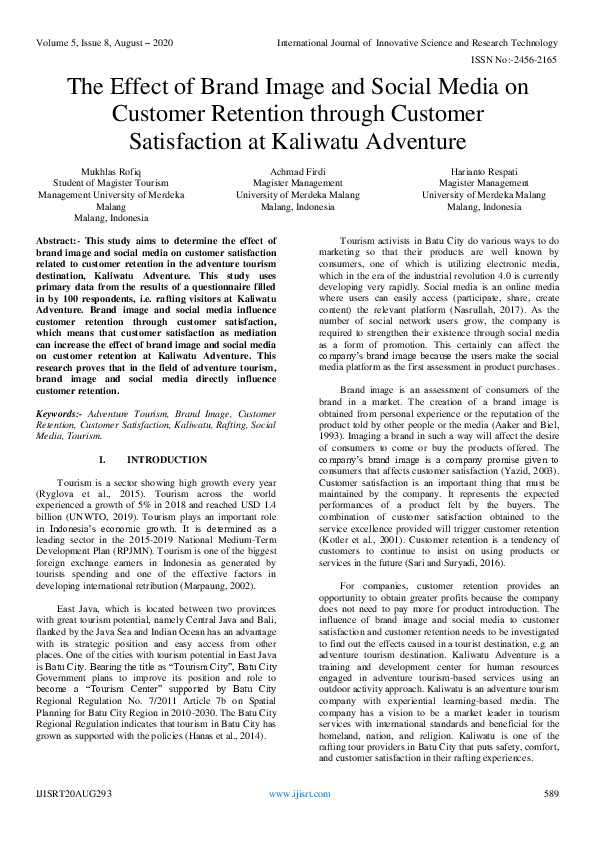 (PDF) The Effect of Brand Image and Social Media on Customer Retention ...
